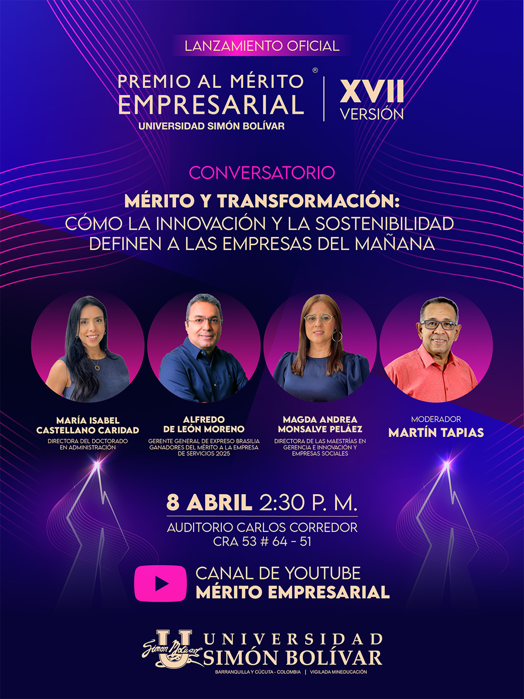 Lanzamiento de la XVII versión del Premio al Mérito Empresarial de la Universidad Simón Bolívar.